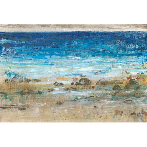 Rocky Shoreline I White Modern Wood Framed Art Print by OToole, Tim