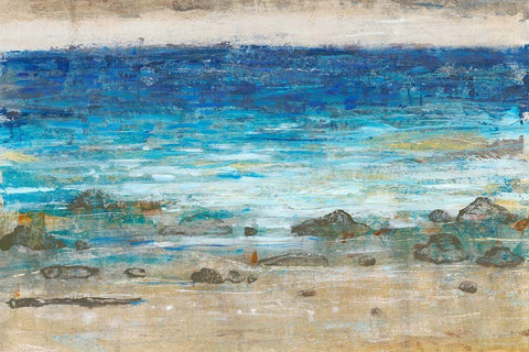 Rocky Shoreline II Black Ornate Wood Framed Art Print with Double Matting by OToole, Tim