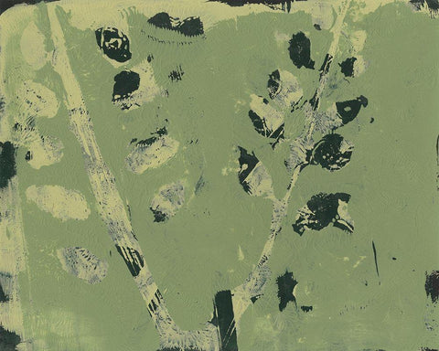 Verdant Branch II Black Ornate Wood Framed Art Print with Double Matting by Moore, Regina