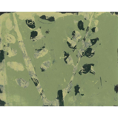 Verdant Branch II Black Modern Wood Framed Art Print by Moore, Regina