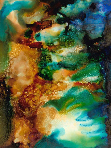 Chromatic Haze I White Modern Wood Framed Art Print with Double Matting by Moore, Regina