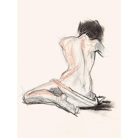 Figure Gesture I White Modern Wood Framed Art Print by Parker, Jennifer Paxton