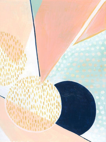 Peach Eclipse I White Modern Wood Framed Art Print with Double Matting by Popp, Grace