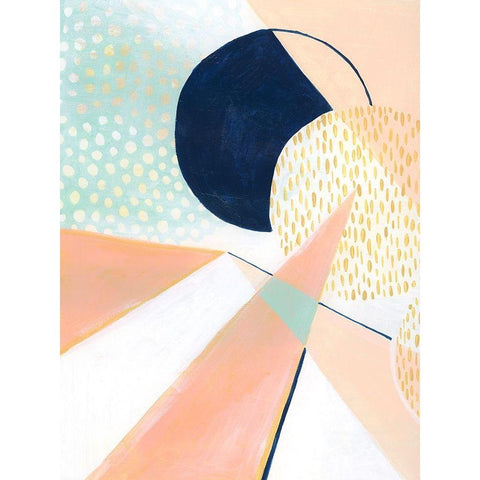 Peach Eclipse II Black Modern Wood Framed Art Print with Double Matting by Popp, Grace