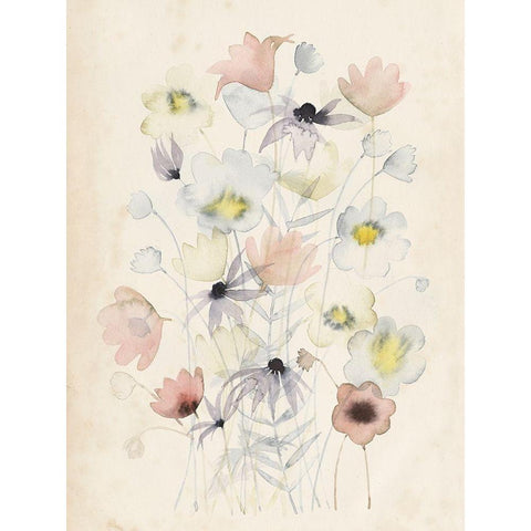 Garden Whisper I Black Modern Wood Framed Art Print with Double Matting by Popp, Grace