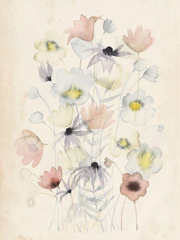 Garden Whisper I White Modern Wood Framed Art Print with Double Matting by Popp, Grace