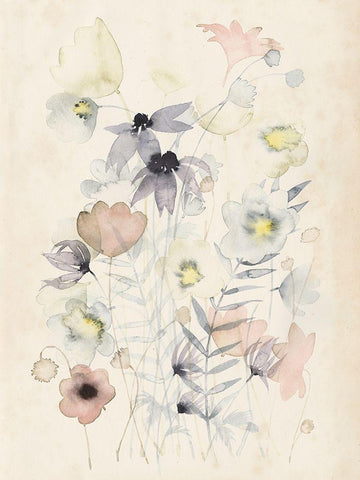 Garden Whisper II Black Ornate Wood Framed Art Print with Double Matting by Popp, Grace
