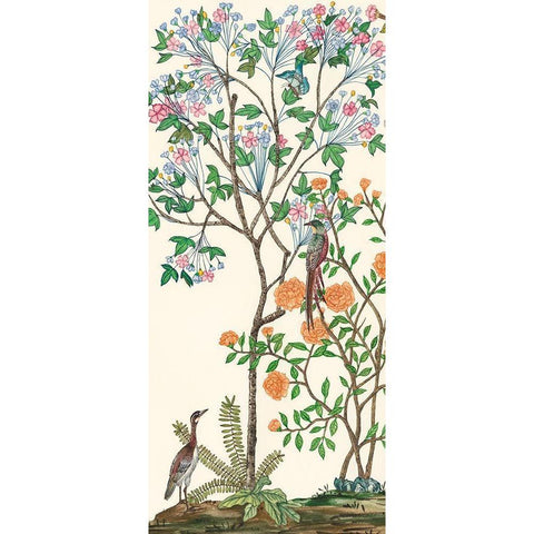 Traditional Chinoiserie I Black Modern Wood Framed Art Print with Double Matting by Wang, Melissa