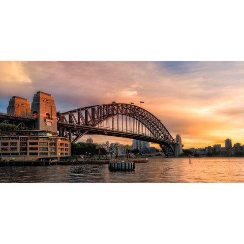 Harbor Bridge White Modern Wood Framed Art Print by Head, Danny