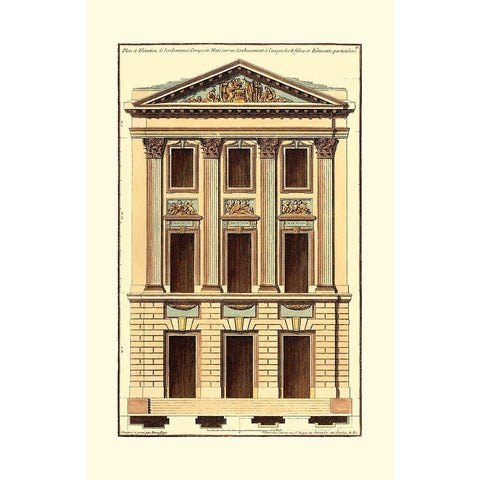 Architectural Facade I Gold Ornate Wood Framed Art Print with Double Matting by Deneufforge