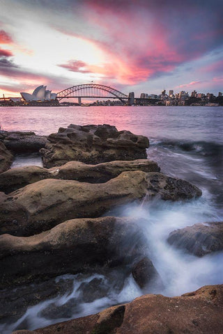 From the Rocks White Modern Wood Framed Art Print with Double Matting by Head, Danny