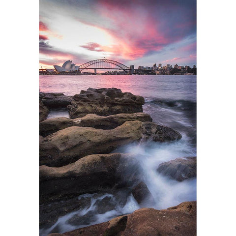 From the Rocks Black Modern Wood Framed Art Print by Head, Danny
