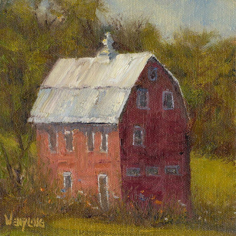 Country Road I Black Modern Wood Framed Art Print with Double Matting by Wendling, Marilyn