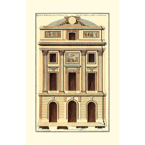 Architectural Facade II Gold Ornate Wood Framed Art Print with Double Matting by Deneufforge