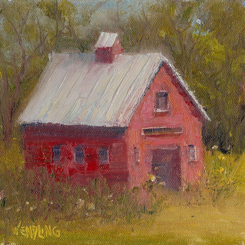 Country Road II White Modern Wood Framed Art Print with Double Matting by Wendling, Marilyn