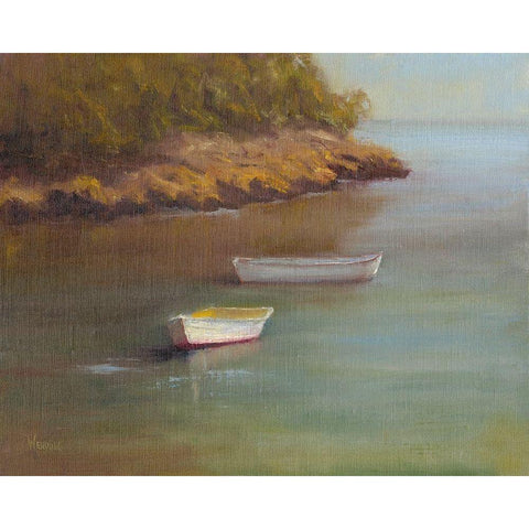 Harbored Dories I Black Modern Wood Framed Art Print by Wendling, Marilyn