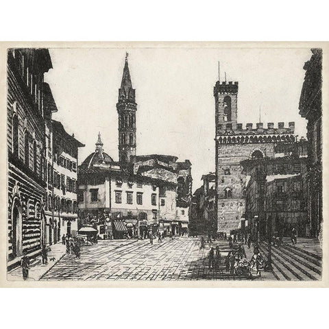Scenes in Firenze II Gold Ornate Wood Framed Art Print with Double Matting by Unknown