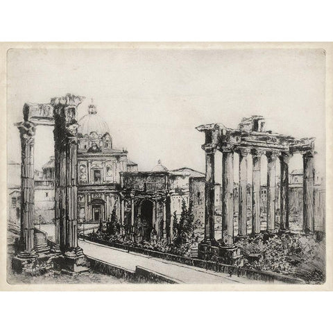 Scenes in Roma White Modern Wood Framed Art Print by Unknown