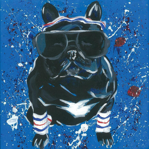 Dapper Animal III Black Ornate Wood Framed Art Print with Double Matting by Rutledge, Jennifer