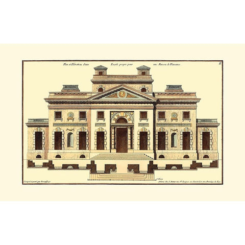 Architectural Facade V Gold Ornate Wood Framed Art Print with Double Matting by Deneufforge