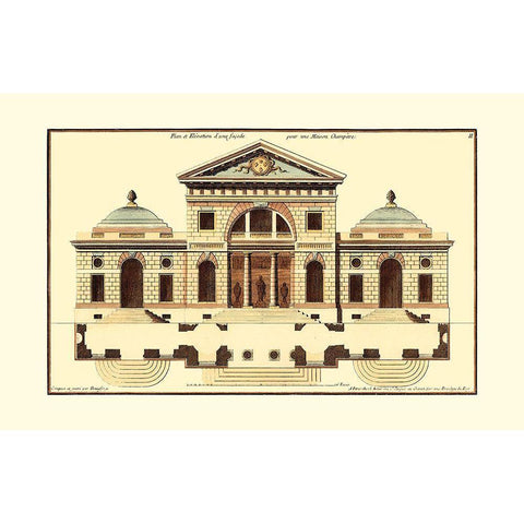 Architectural Facade VI Gold Ornate Wood Framed Art Print with Double Matting by Deneufforge