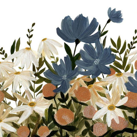 Wildflower Garden I White Modern Wood Framed Art Print by Scarvey, Emma
