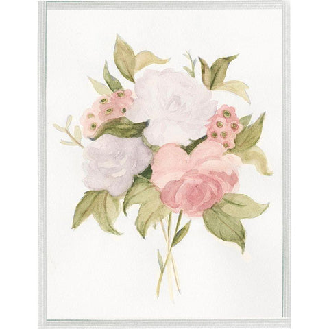 Soft Bouquet I White Modern Wood Framed Art Print by Scarvey, Emma