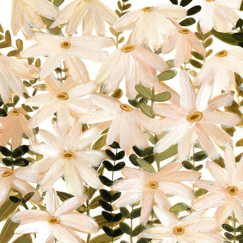 Daisy Field II White Modern Wood Framed Art Print by Scarvey, Emma