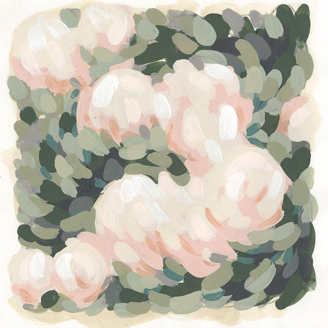 Blush and Celadon I Black Modern Wood Framed Art Print with Double Matting by Vess, June Erica