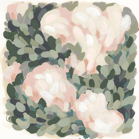 Blush and Celadon II White Modern Wood Framed Art Print with Double Matting by Vess, June Erica