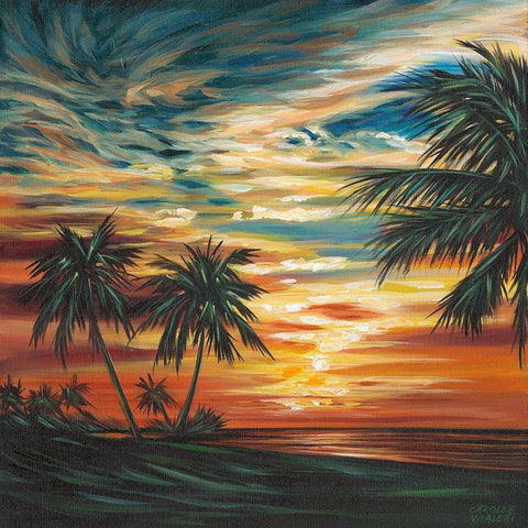 Stunning Tropical Sunset I White Modern Wood Framed Art Print by Vitaletti, Carolee