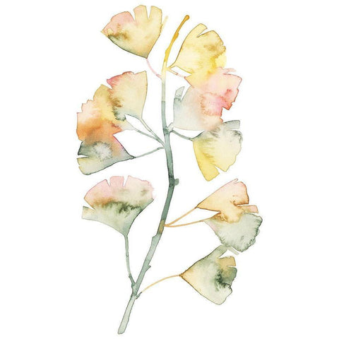 Maidenhair Branch II White Modern Wood Framed Art Print by Popp, Grace