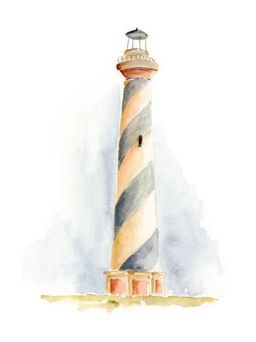 Ocean Beacon III Black Ornate Wood Framed Art Print with Double Matting by Moore, Regina