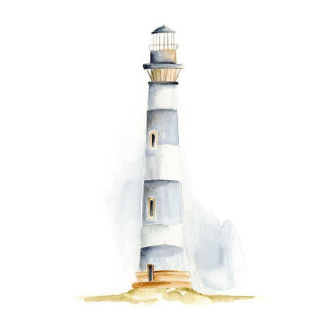 Ocean Beacon IV Black Modern Wood Framed Art Print by Moore, Regina