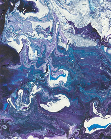 Meandering Mulberry I White Modern Wood Framed Art Print with Double Matting by Moore, Regina