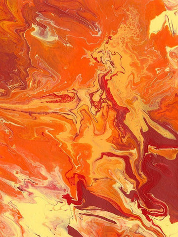 Nomadic Blaze III White Modern Wood Framed Art Print with Double Matting by Moore, Regina