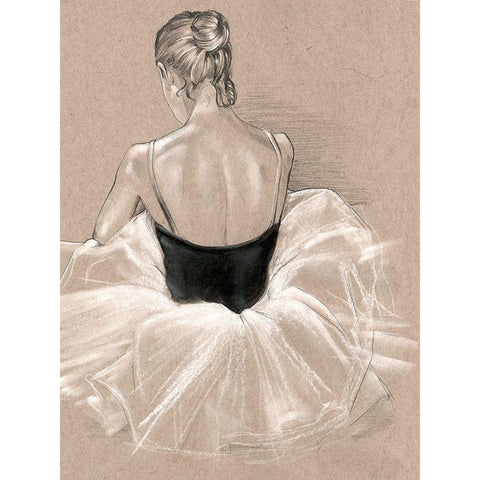 Ballet Study II Gold Ornate Wood Framed Art Print with Double Matting by Parker, Jennifer Paxton