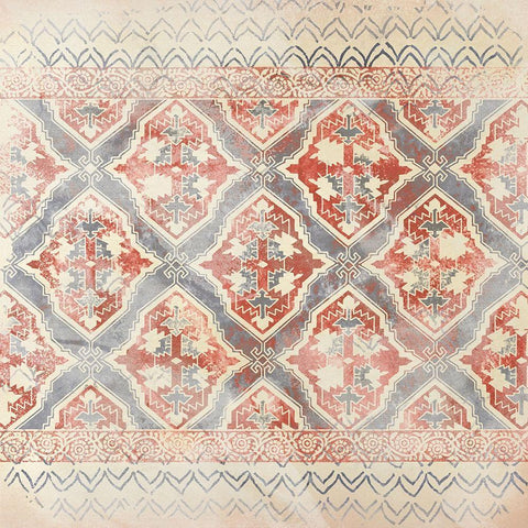 Earthy Indigo Textile II White Modern Wood Framed Art Print with Double Matting by Vess, June Erica