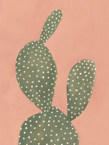 Coral Cacti I White Modern Wood Framed Art Print with Double Matting by Scarvey, Emma