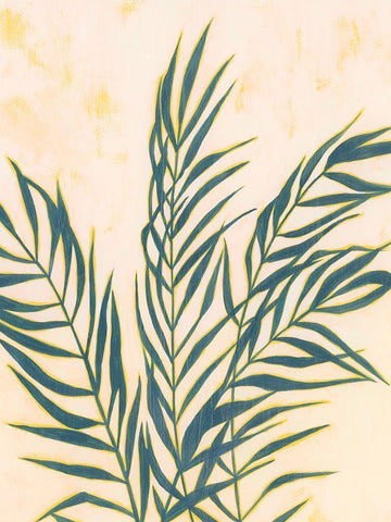 Sunset Fronds I White Modern Wood Framed Art Print with Double Matting by Popp, Grace