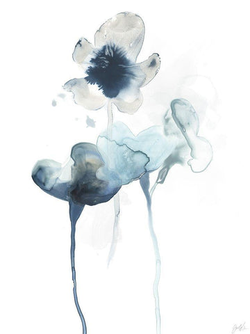 Midnight Blossoms II Black Ornate Wood Framed Art Print with Double Matting by Vess, June Erica