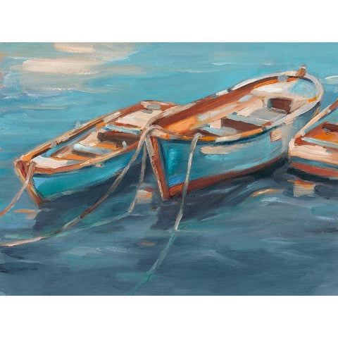 Tethered Row Boats I Gold Ornate Wood Framed Art Print with Double Matting by Harper, Ethan