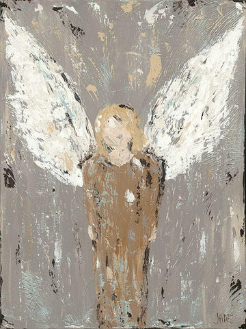 Angel Guardian White Modern Wood Framed Art Print with Double Matting by Reynolds, Jade