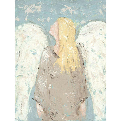 Angel Waiting Black Modern Wood Framed Art Print by Reynolds, Jade