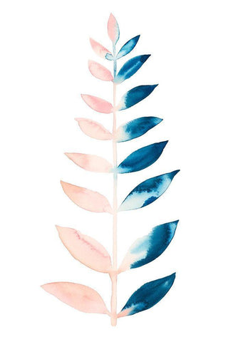 Sprig I White Modern Wood Framed Art Print with Double Matting by Popp, Grace