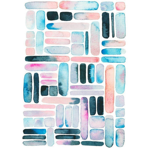 Prisma Puzzle II Black Modern Wood Framed Art Print with Double Matting by Popp, Grace