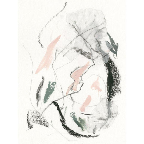 Unravel II Black Modern Wood Framed Art Print with Double Matting by Borges, Victoria