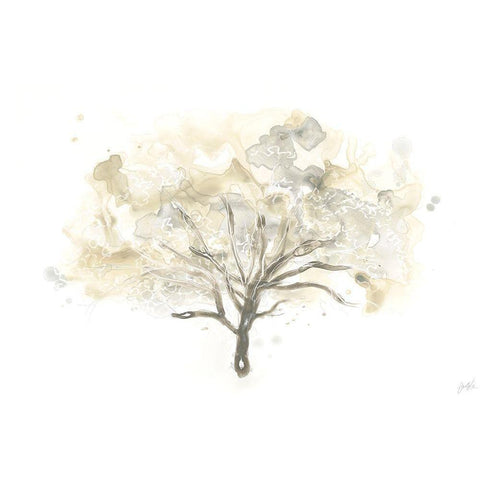 Neutral Arbor I Black Modern Wood Framed Art Print with Double Matting by Vess, June Erica