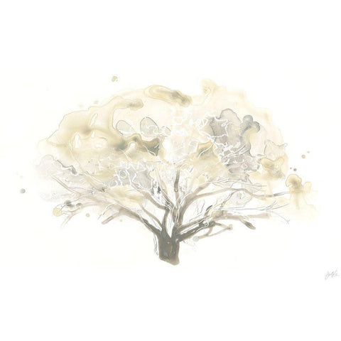 Neutral Arbor II White Modern Wood Framed Art Print by Vess, June Erica