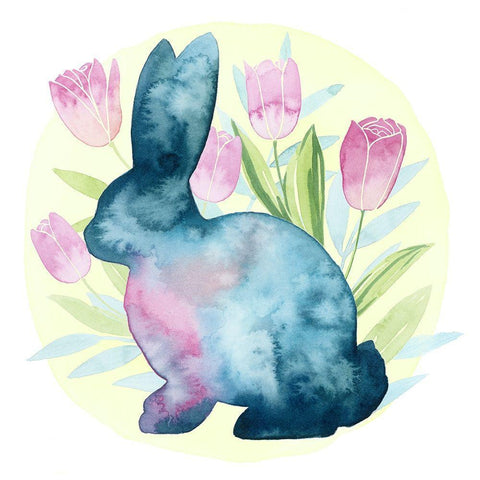 Tulip Easter I White Modern Wood Framed Art Print with Double Matting by Popp, Grace